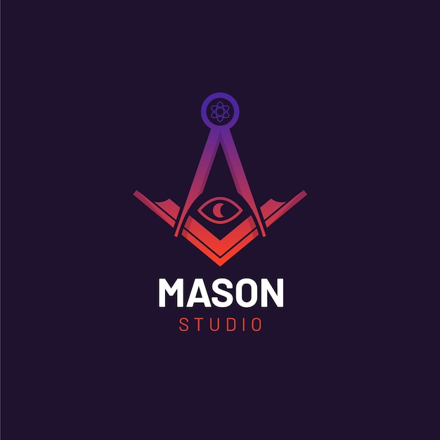 Free vector gradient mason logo template