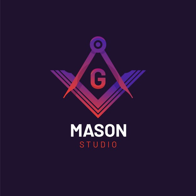 Gradient mason logo template