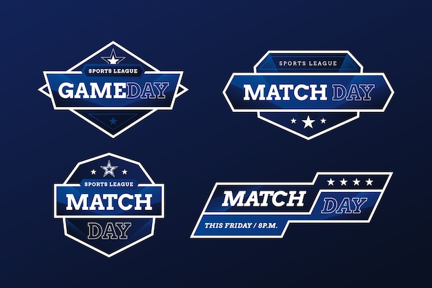 Gradient match day label set