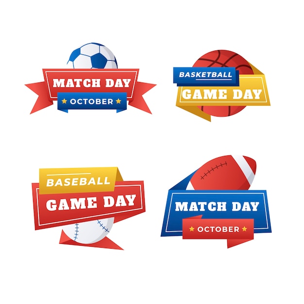 Free vector gradient match day logo template