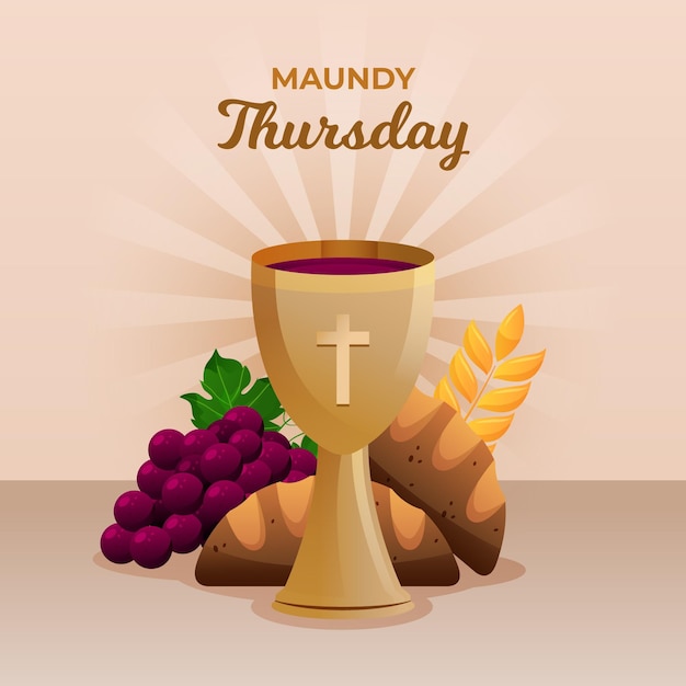 Free vector gradient maundy thursday illustration