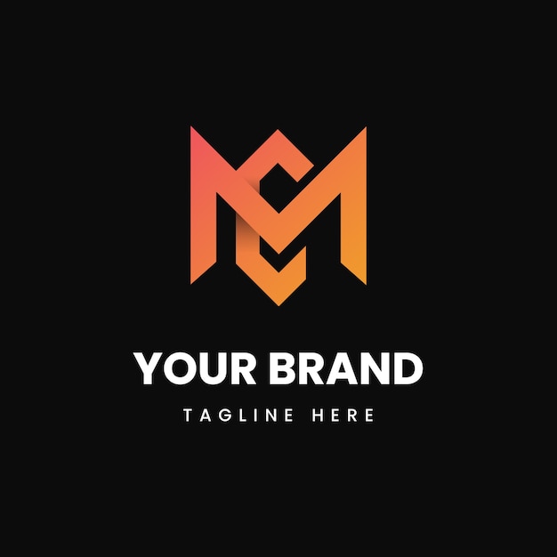 Шаблон логотипа градиента mc