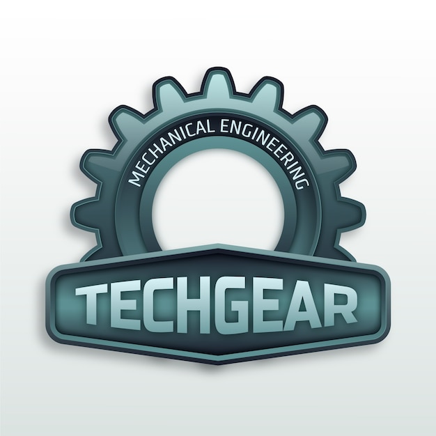 Бесплатное векторное изображение Шаблон логотипа градиентного машиностроения