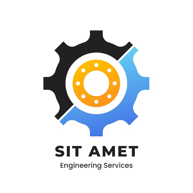 Gradient mechanical engineering logo template