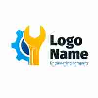 Free vector gradient mechanical engineering logo