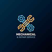 Free vector gradient mechanical repair logo design template