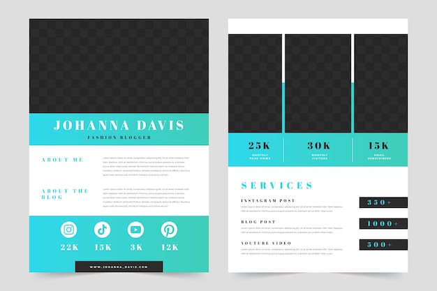 Gradient media kit template design