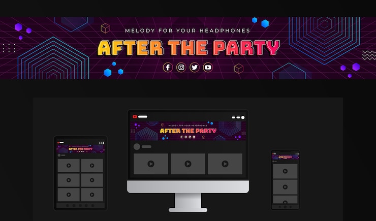 Free Vector gradient media youtube banner