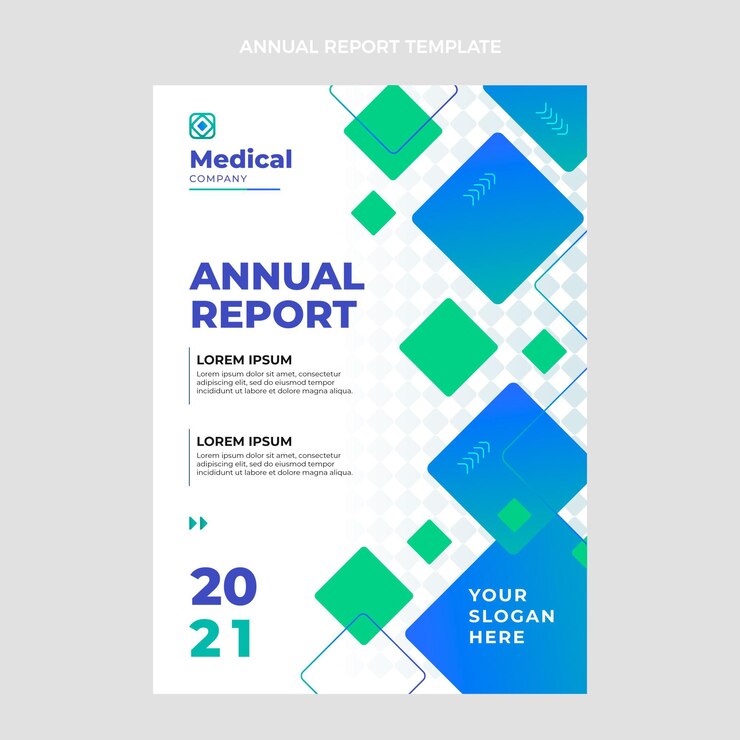 Бесплатный Вектор годовой отчет gradient medical