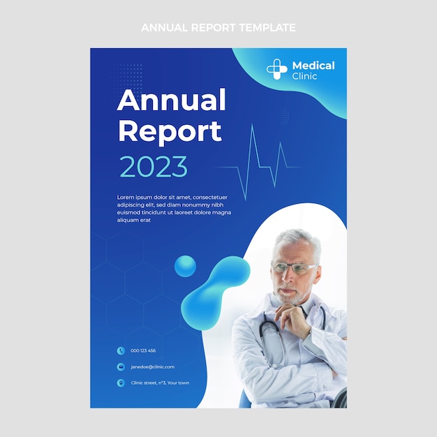 Vettore gratuito rapporto annuale medico gradiente