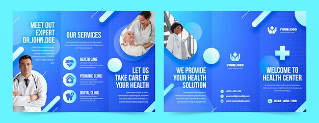 Free vector gradient medical center brochure template