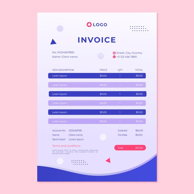 Gradient medical center invoice