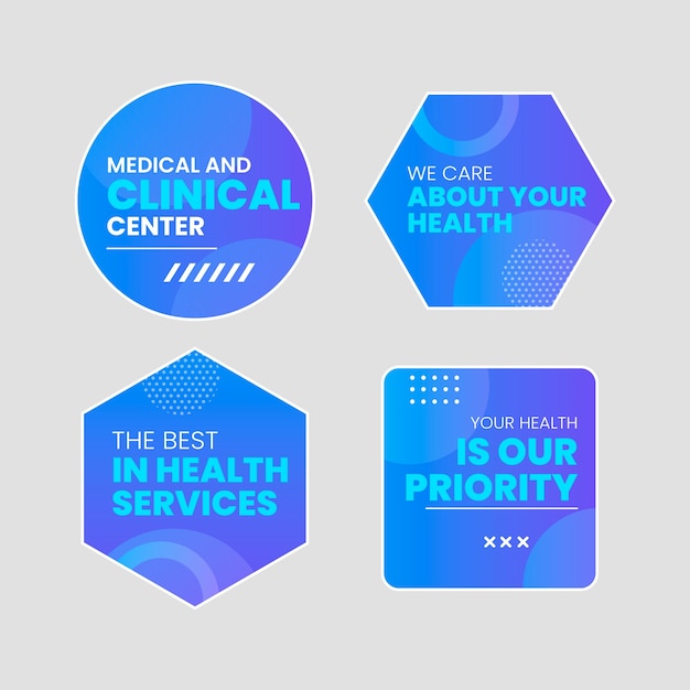 Gradient medical clinic labels