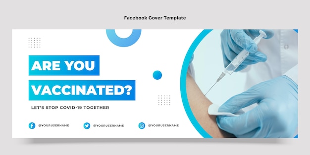 Free vector gradient medical facebook cover template