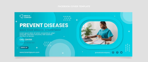 Free vector gradient medical facebook cover