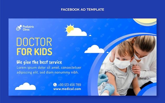 Free vector gradient medical facebook template