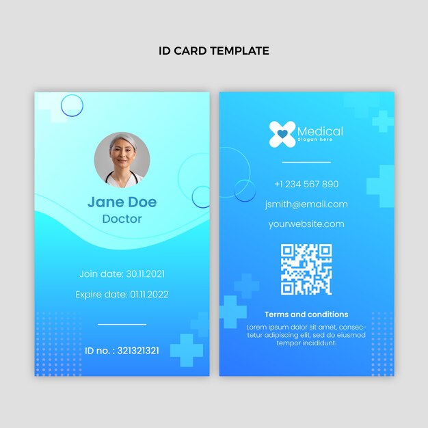 Gradient medical id card template