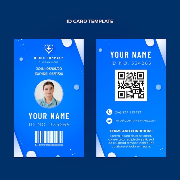 그라데이션 의료 ID 카드