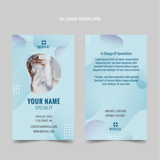 Free vector gradient medical identity card