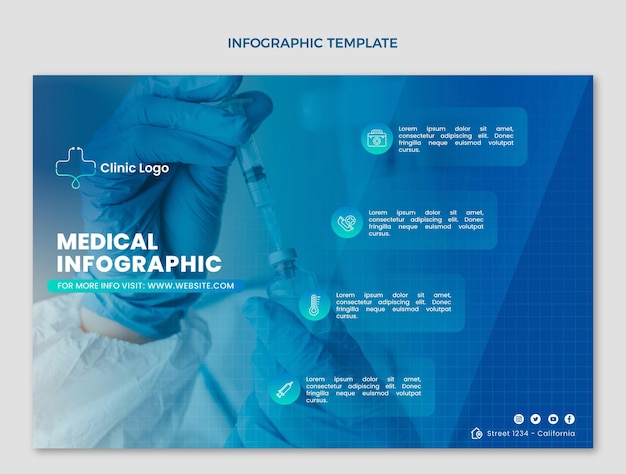 Vettore gratuito infografica medica sfumata