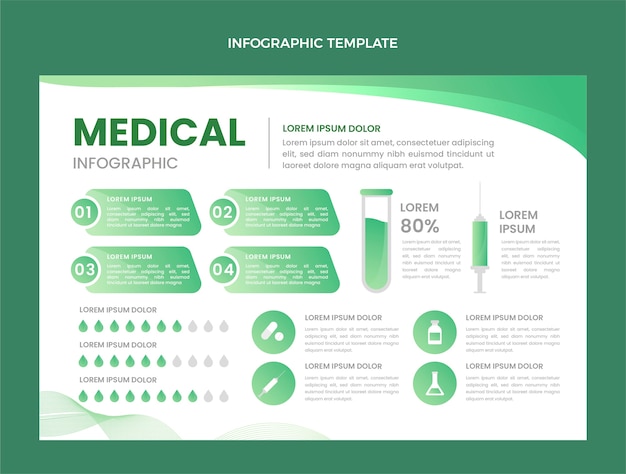 Vettore gratuito infografica medica sfumata