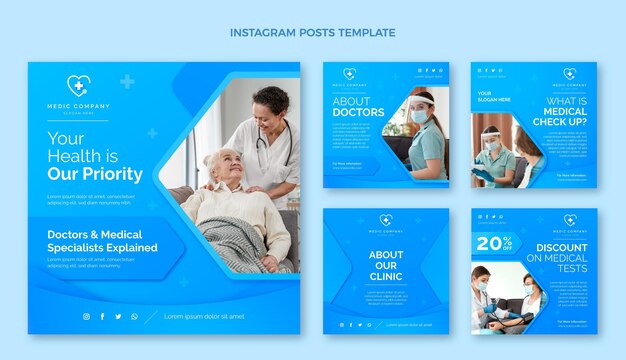 Free vector gradient medical instagram post