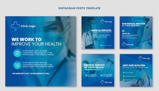 Free vector gradient medical instagram post