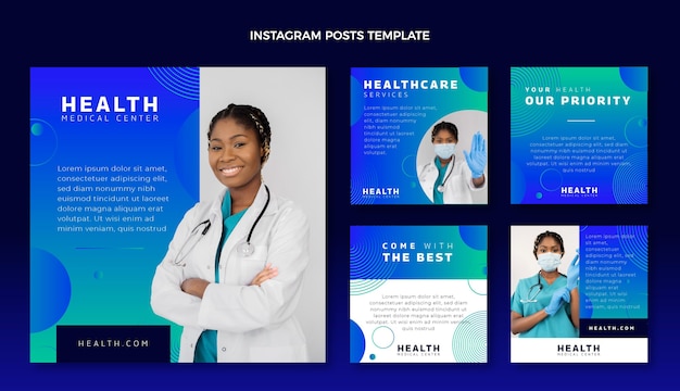 Free vector gradient medical instagram post