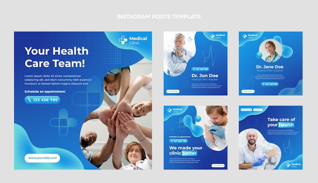 Free vector gradient medical instagram post