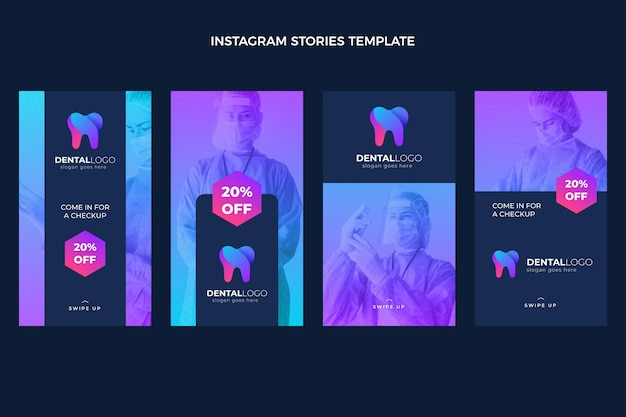 グラデーション医療Instagramストーリーテンプレート