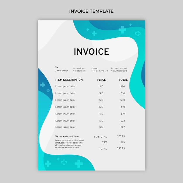 Gradient medical invoice template