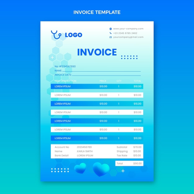 Gradient medical invoice