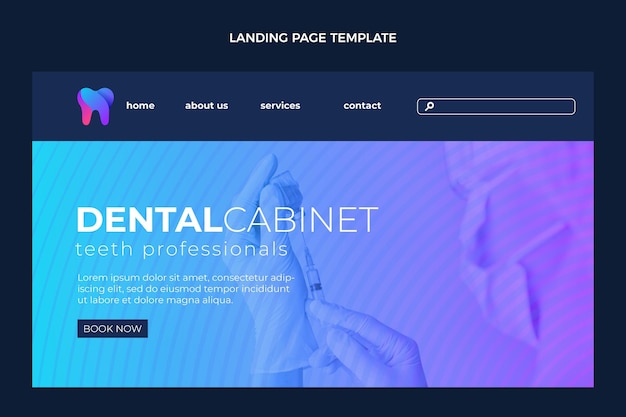 Free vector gradient medical landing page template