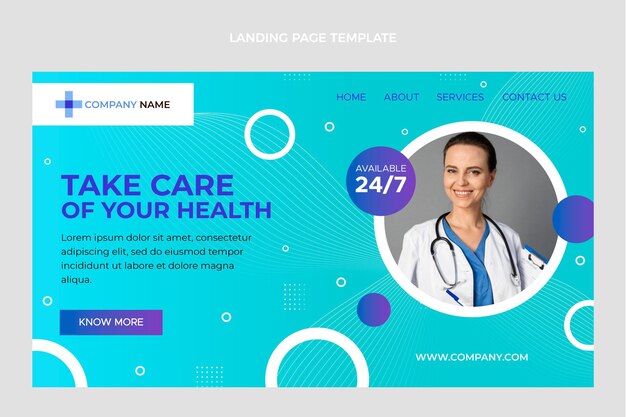 Gradient medical landing page template