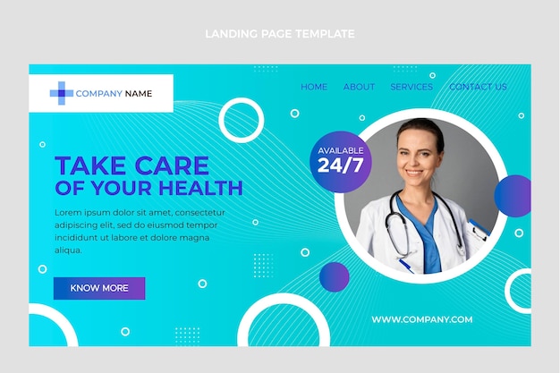 Gradient medical landing page template