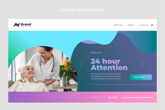 Gradient medical landing page template