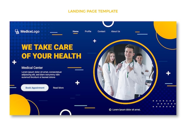 Gradient medical landing page