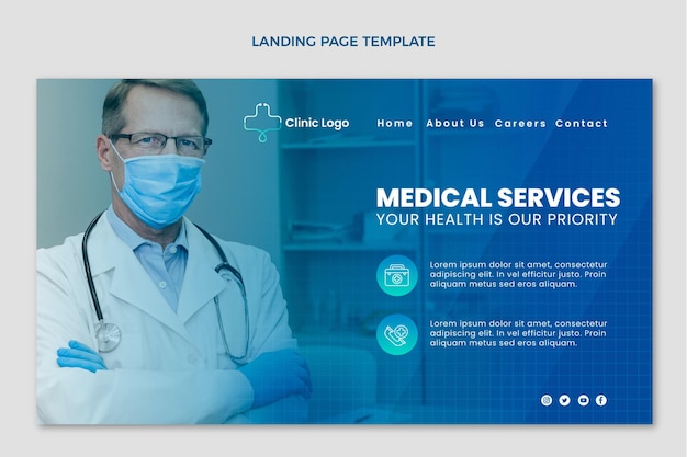 Free vector gradient medical landing page