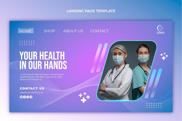 Free vector gradient medical landing page