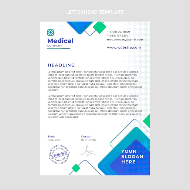 Gradient medical letterhead template