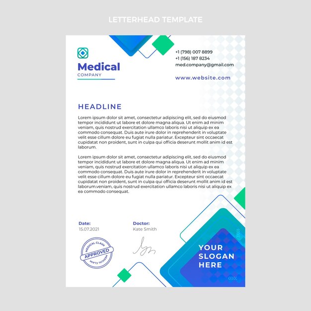 Gradient medical letterhead template