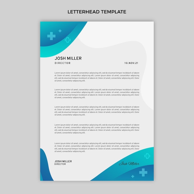 Free vector gradient medical letterhead template