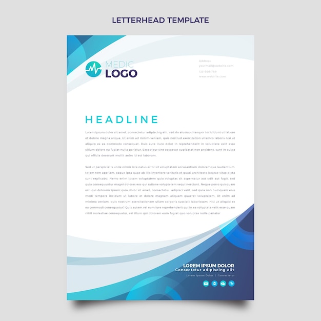 Gradient medical letterhead template