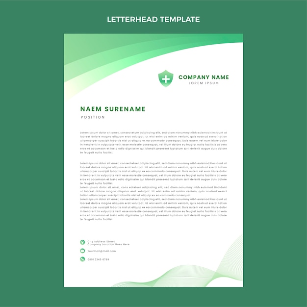 Free vector gradient medical letterhead template