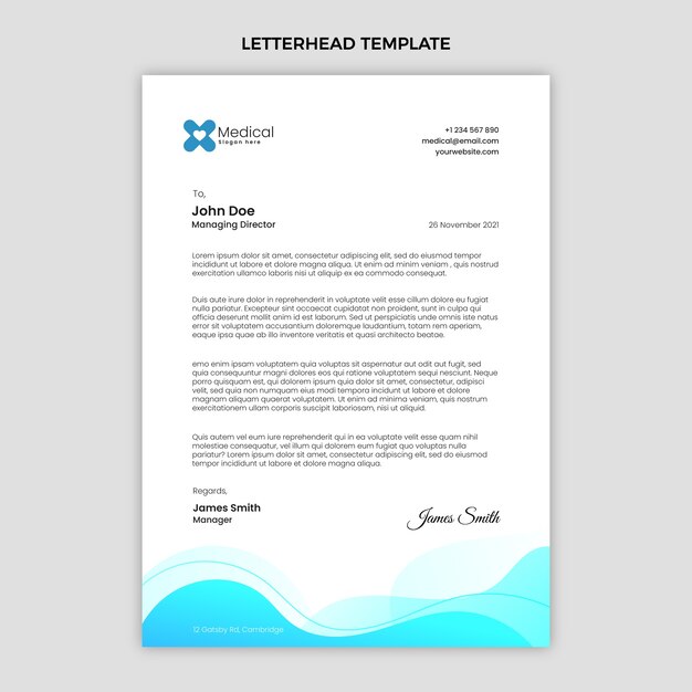 Gradient medical letterhead template