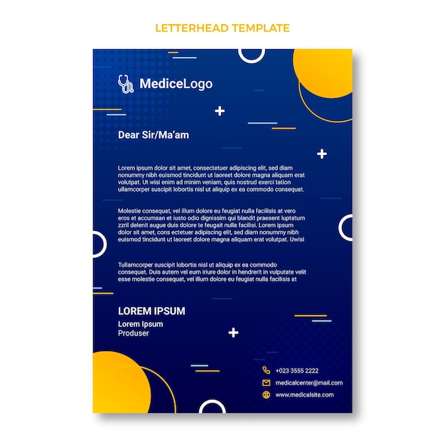 Free vector gradient medical letterhead