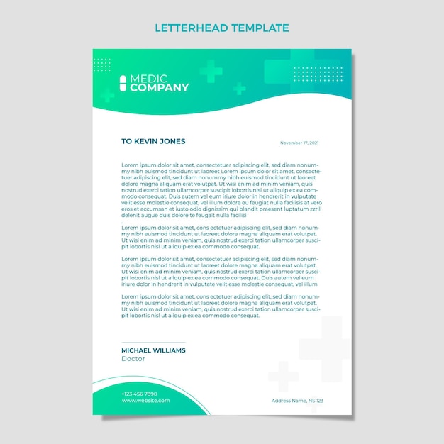 Gradient medical letterhead