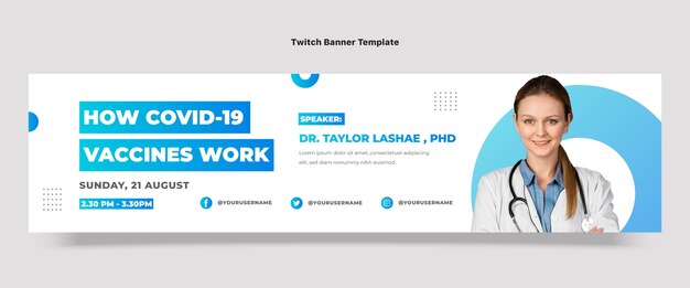 Gradient medical twitch banner template