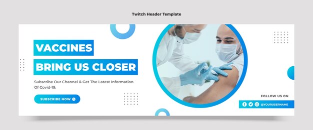 Gradient medical twitter header template