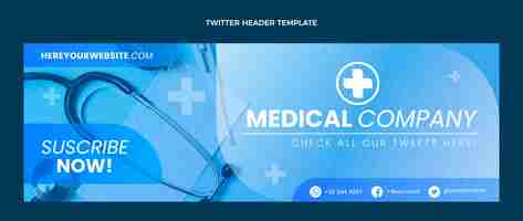 Free vector gradient medical twitter header